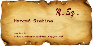 Marcsó Szabina névjegykártya